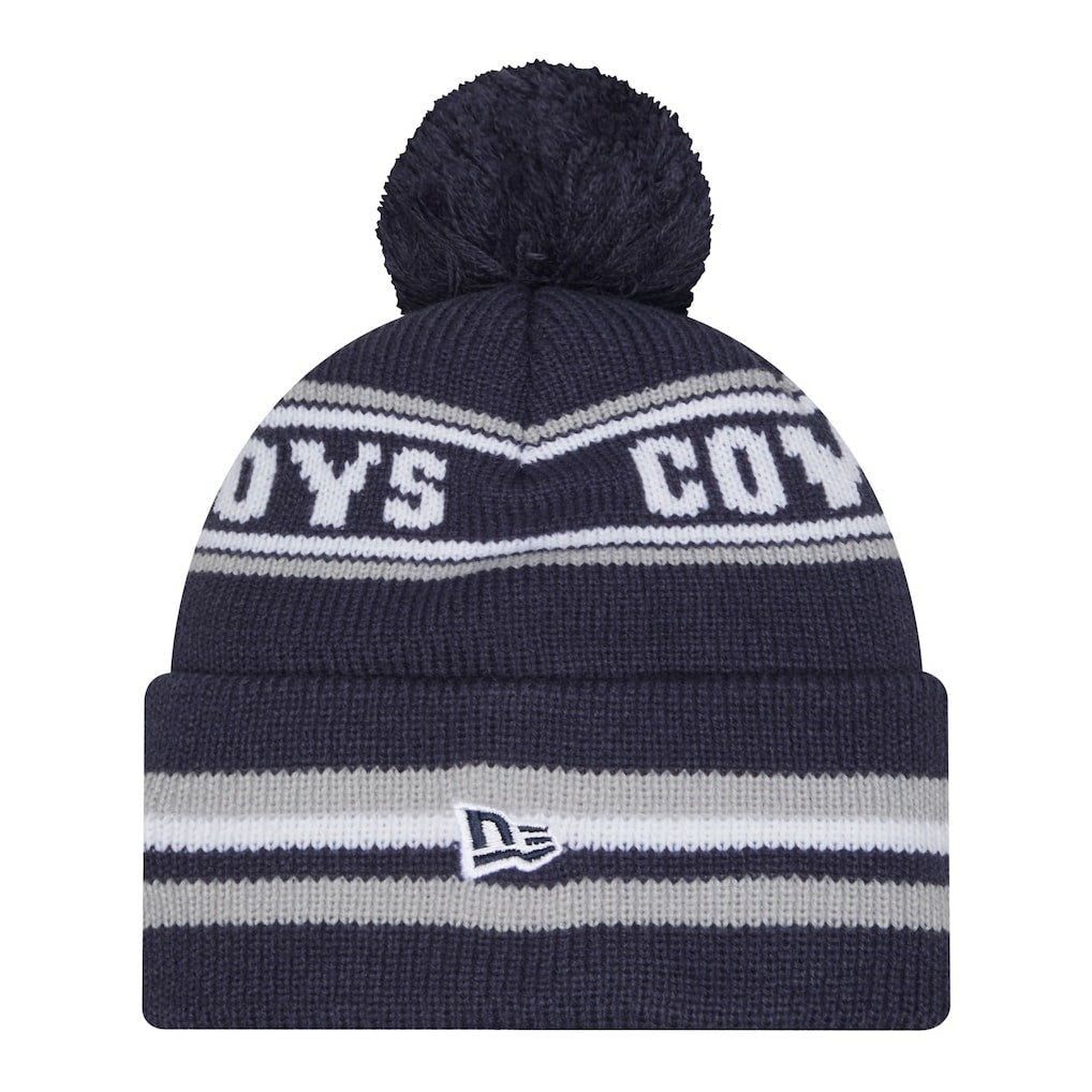 Dallas Cowboys New Era Youth Classic Cuffed Knit Hat with Pom - Navy Hats