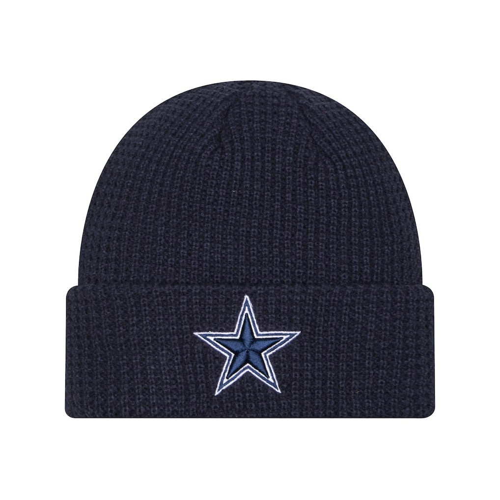 Dallas Cowboys New Era Youth Waffle Cuffed Knit Hat - Navy Hats