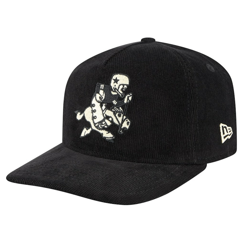 Dallas Cowboys New Era Retro Joe Nostalgic Corduroy Golfer Adjustable Hat - Black Hats