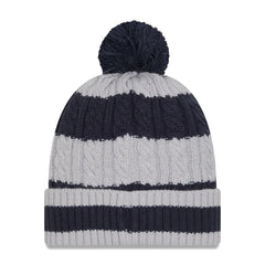 Dallas Cowboys New Era Women's Braided Cuffed Knit Hat with Pom - Navy Hats