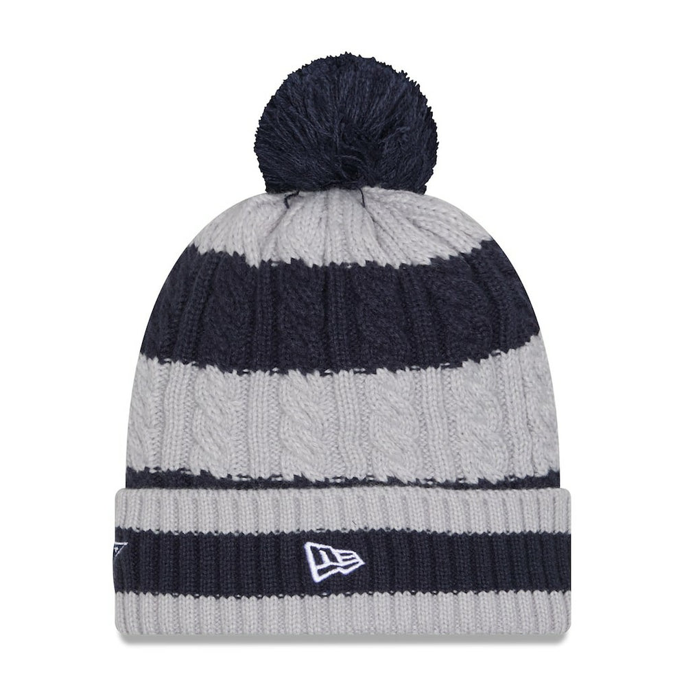 Dallas Cowboys New Era Women's Braided Cuffed Knit Hat with Pom - Navy Hats