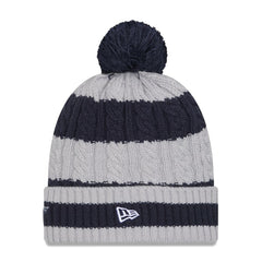 Dallas Cowboys New Era Women's Braided Cuffed Knit Hat with Pom - Navy Hats