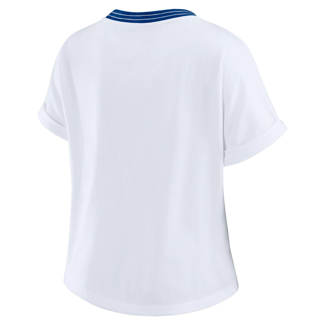 Seattle Seahawks WEAR by Erin Andrews Women's Cropped Center Stripe Dolman T-Shirt - White T-shirts