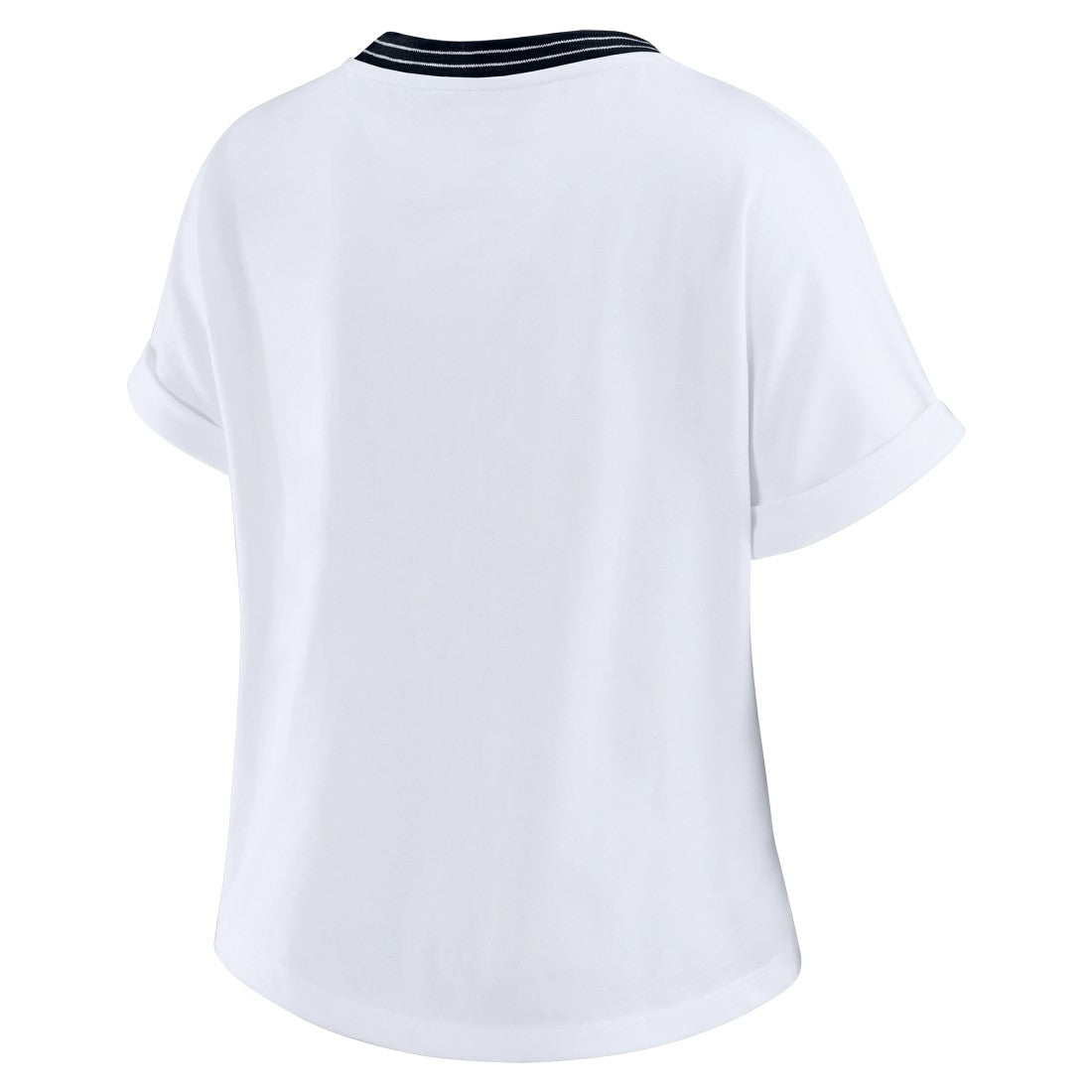 Houston Texans WEAR by Erin Andrews Women's Cropped Center Stripe Dolman T-Shirt - White T-shirts