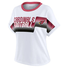 Arizona Cardinals WEAR by Erin Andrews Women's Cropped Center Stripe Dolman T-Shirt - White T-shirts