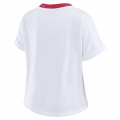 Arizona Cardinals WEAR by Erin Andrews Women's Cropped Center Stripe Dolman T-Shirt - White T-shirts