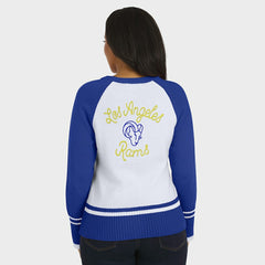 Los Angeles Rams WEAR by Erin Andrews Women's Colorblock Raglan Sweater - White/Royal