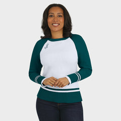 Philadelphia Eagles WEAR by Erin Andrews Women's Colorblock Raglan Sweater - White/Midnight Green