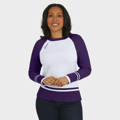 Baltimore Ravens WEAR by Erin Andrews Women's Colorblock Raglan Sweater - White/Purple