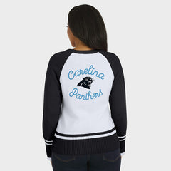 Carolina Panthers WEAR by Erin Andrews Women's Colorblock Raglan Sweater - White/Black