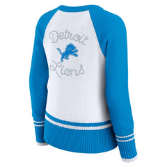 Detroit Lions WEAR by Erin Andrews Women's Colorblock Raglan Sweater - White/Blue