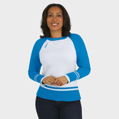 Detroit Lions WEAR by Erin Andrews Women's Colorblock Raglan Sweater - White/Blue