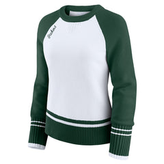 Green Bay Packers WEAR by Erin Andrews Women's Colorblock Raglan Sweater - White/Green