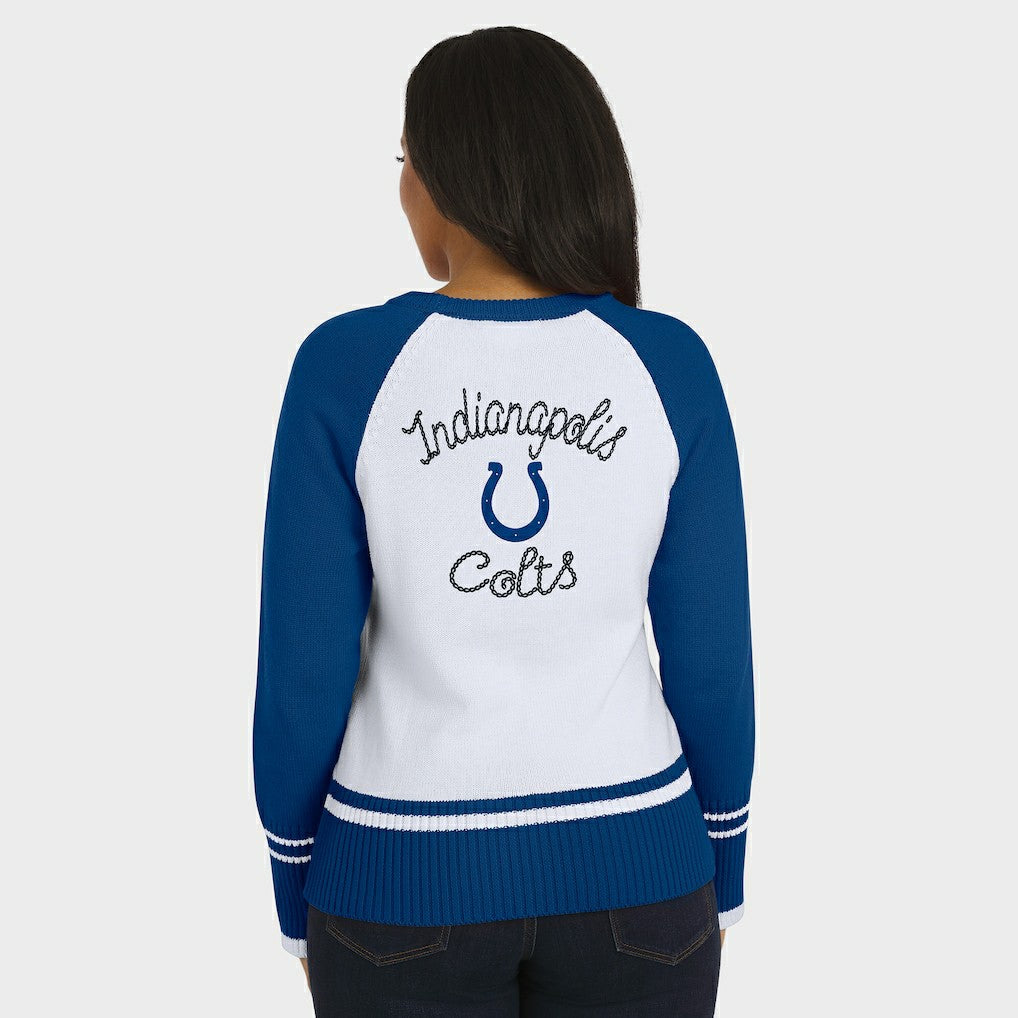Indianapolis Colts WEAR by Erin Andrews Women's Colorblock Raglan Sweater - White/Royal