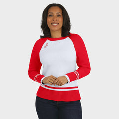 Kansas City Chiefs WEAR by Erin Andrews Women's Colorblock Raglan Sweater - White/Red