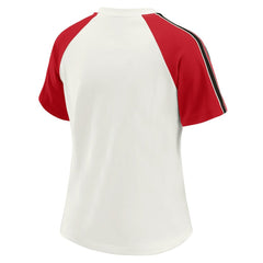 Atlanta Falcons WEAR by Erin Andrews Women's Sleeve Stripe Distressed Raglan T-Shirt - White T-shirts