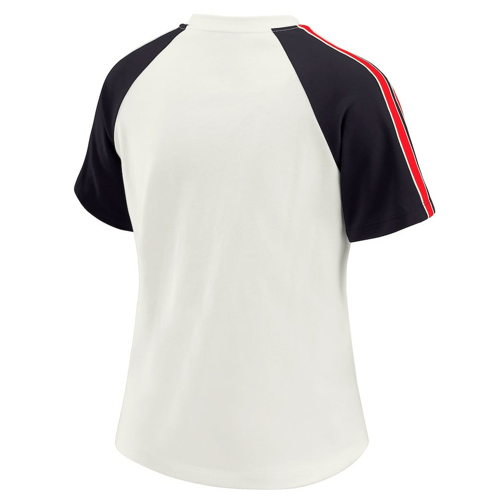 Houston Texans WEAR by Erin Andrews Women's Sleeve Stripe Distressed Raglan T-Shirt - White T-shirts