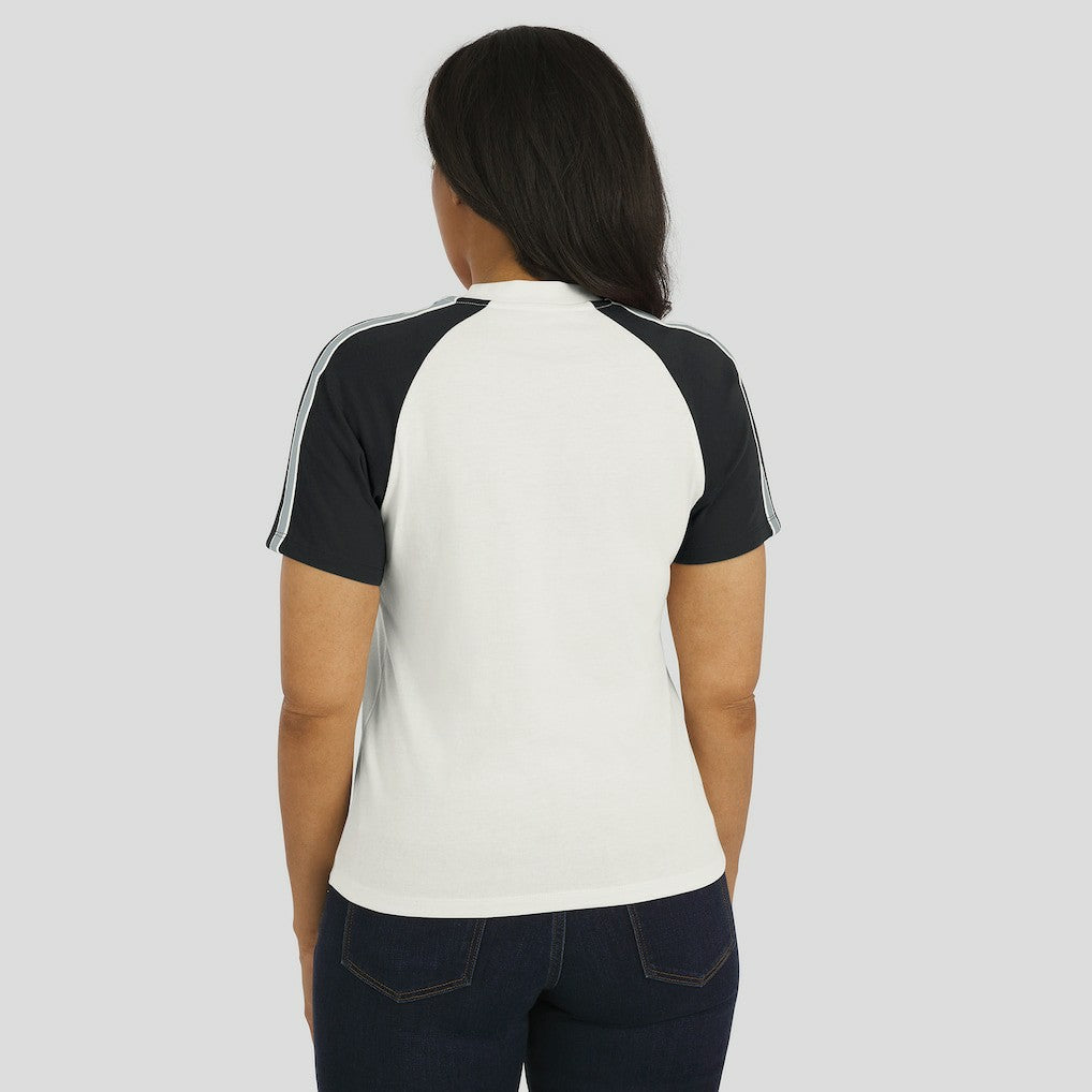 Las Vegas Raiders WEAR by Erin Andrews Women's Sleeve Stripe Distressed Raglan T-Shirt - White T-shirts