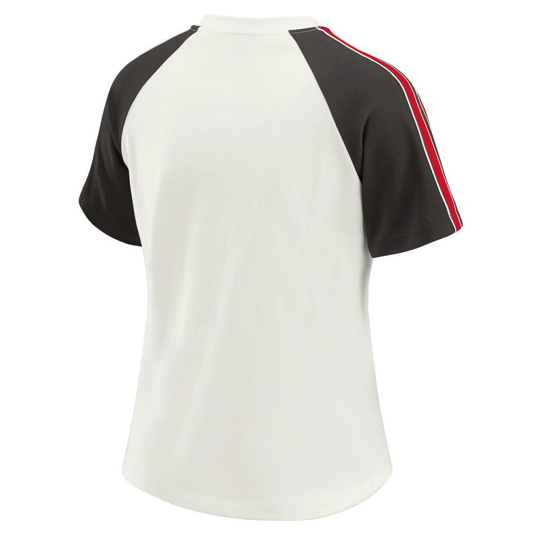 Tampa Bay Buccaneers WEAR by Erin Andrews Women's Sleeve Stripe Distressed Raglan T-Shirt - White T-shirts