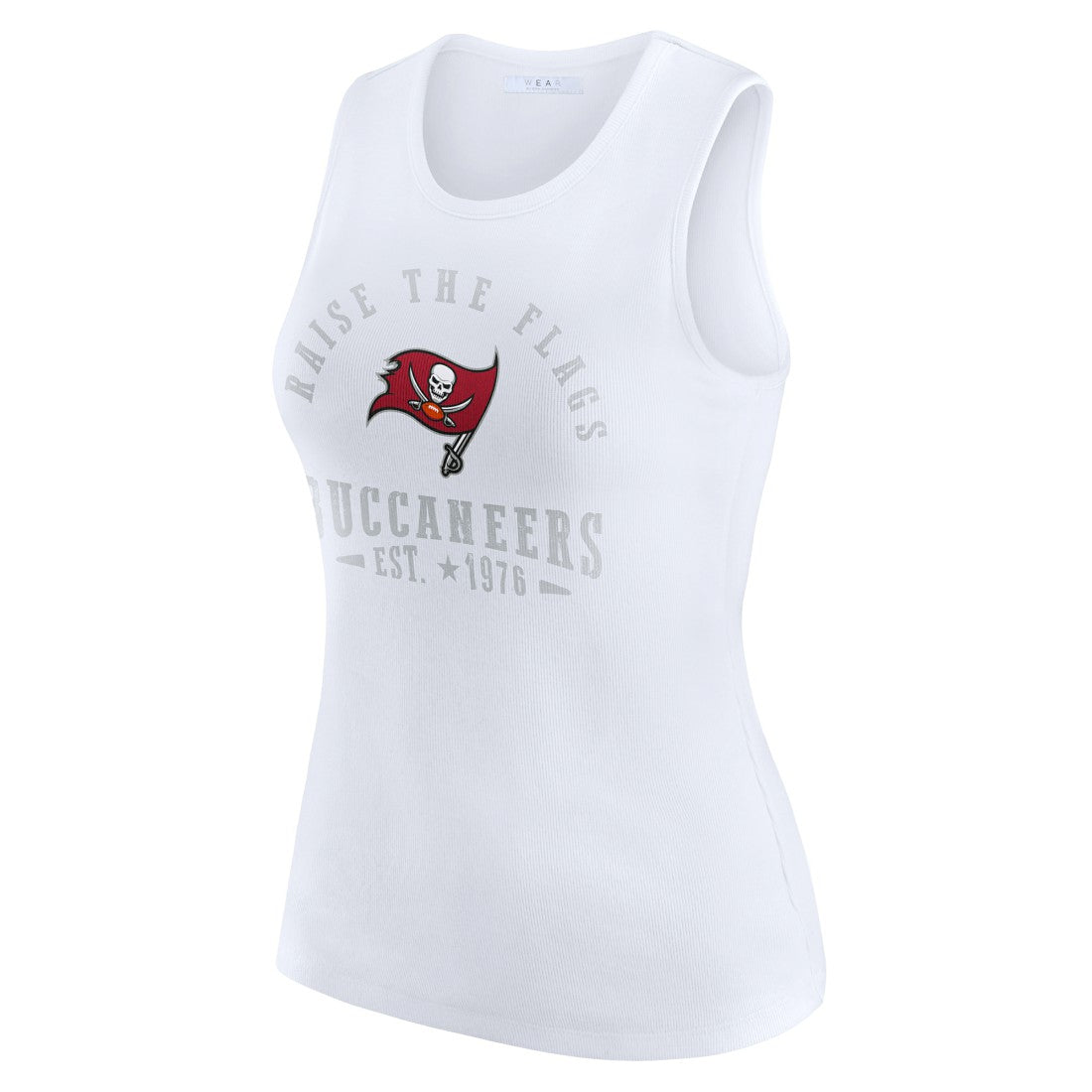 Tampa Bay Buccaneers WEAR by Erin Andrews Women's Ribbed Graphic Tank Top - White Tops