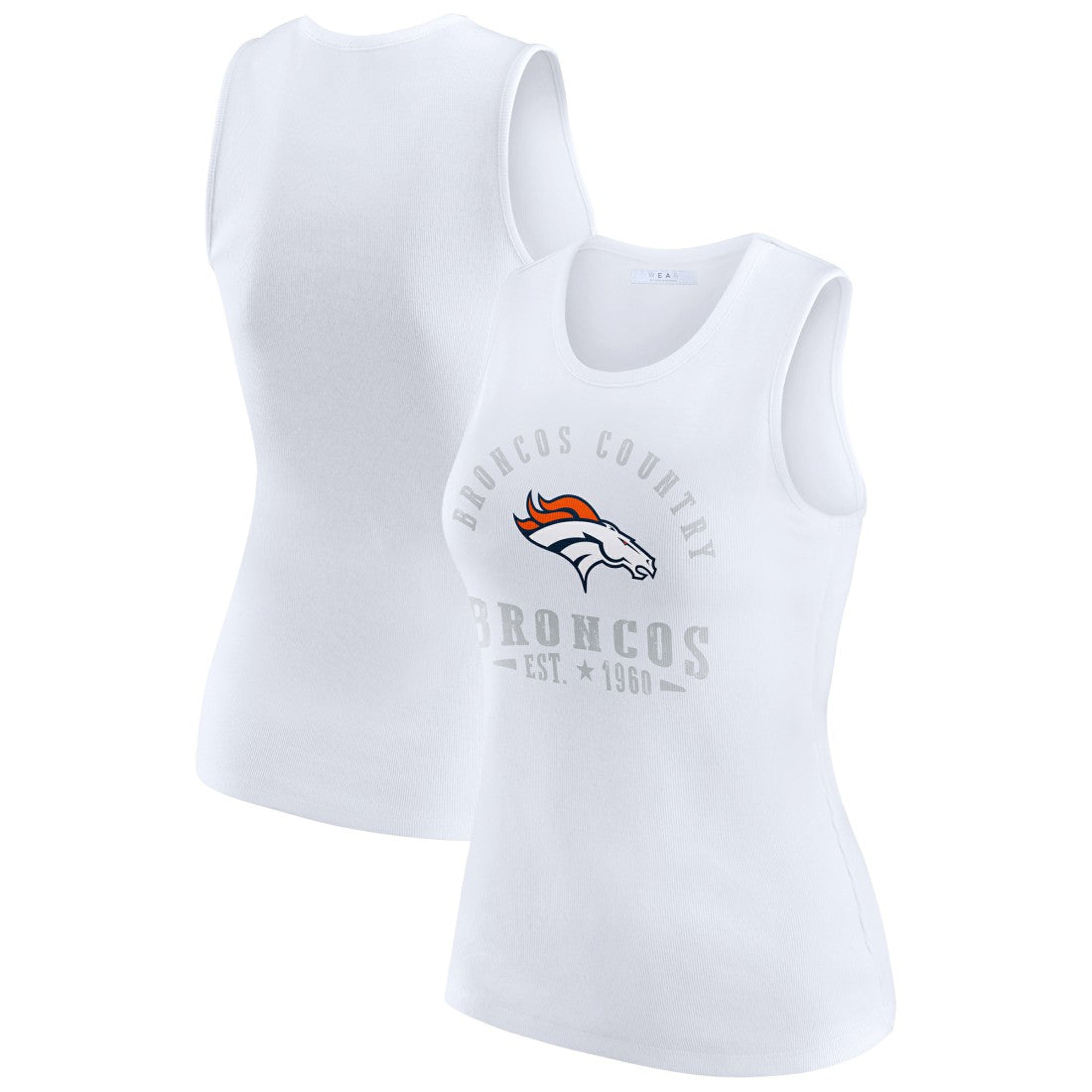 Denver Broncos WEAR by Erin Andrews Women's Ribbed Graphic Tank Top - White Tops