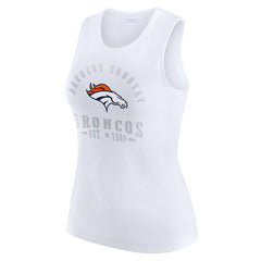 Denver Broncos WEAR by Erin Andrews Women's Ribbed Graphic Tank Top - White Tops
