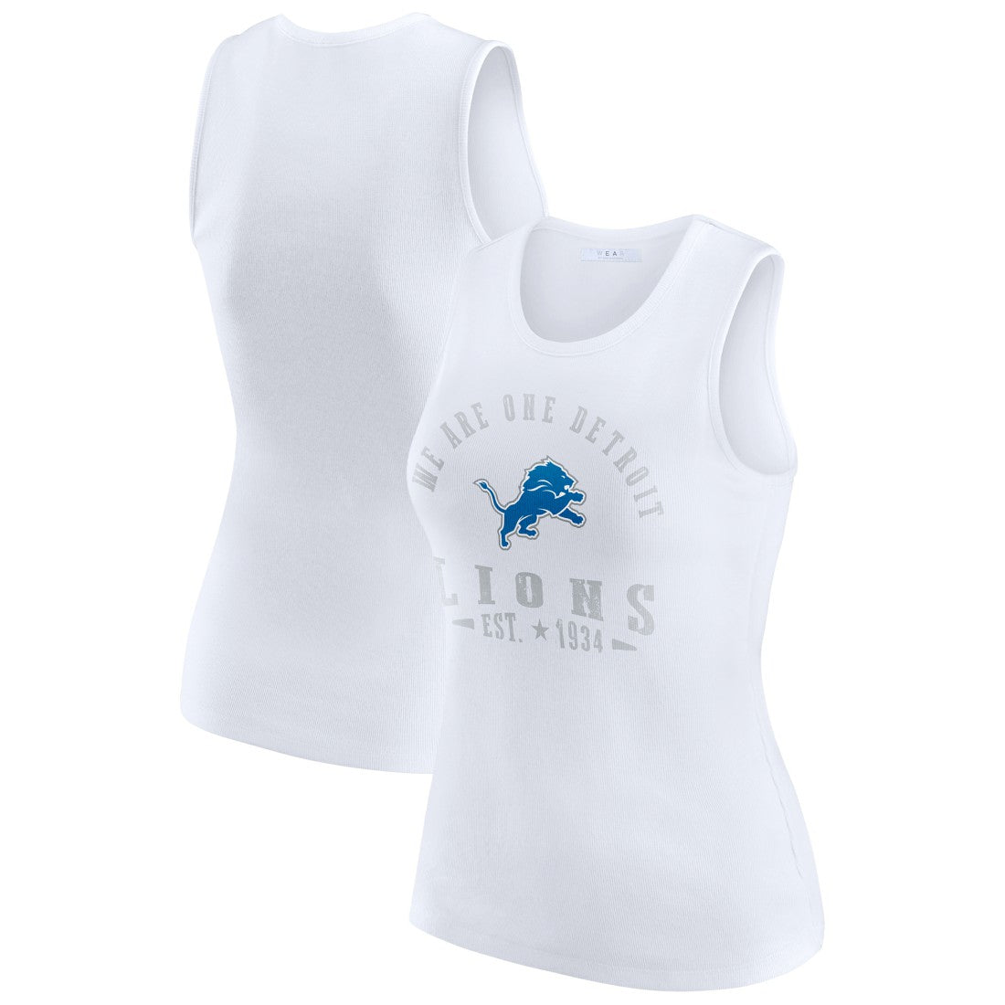 Detroit Lions WEAR by Erin Andrews Women's Ribbed Graphic Tank Top - White Tops