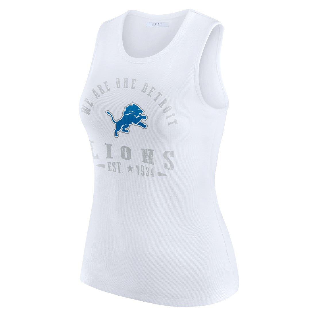 Detroit Lions WEAR by Erin Andrews Women's Ribbed Graphic Tank Top - White Tops