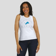 Detroit Lions WEAR by Erin Andrews Women's Ribbed Graphic Tank Top - White Tops