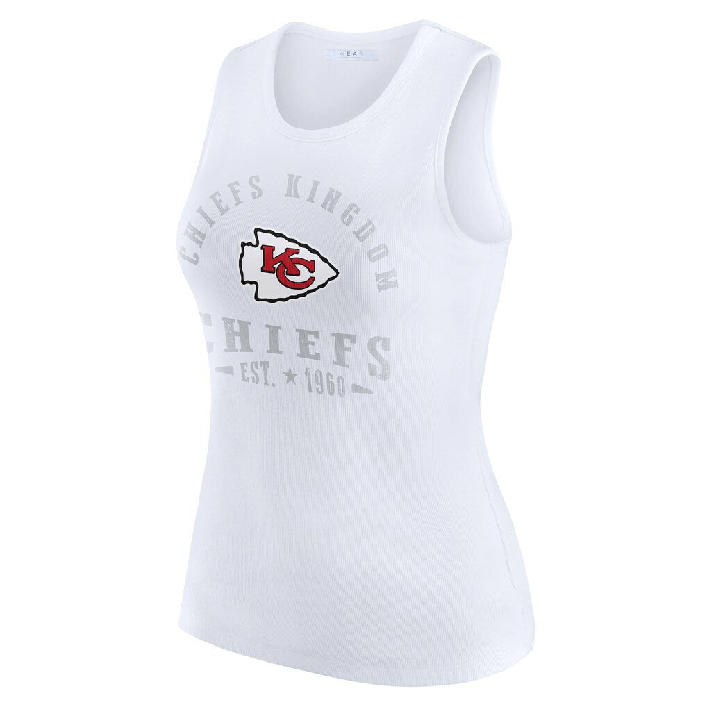 Kansas City Chiefs WEAR by Erin Andrews Women's Ribbed Graphic Tank Top - White Tops