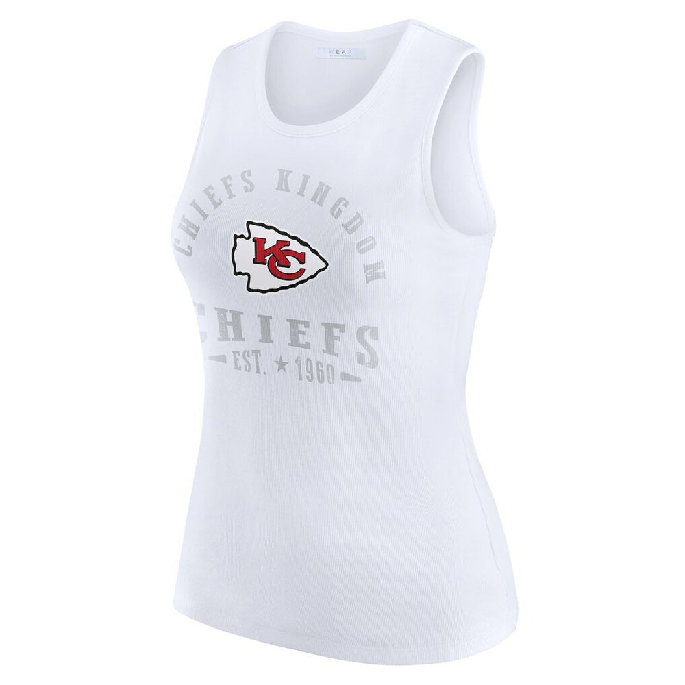 Kansas City Chiefs WEAR by Erin Andrews Women's Ribbed Graphic Tank Top - White Tops