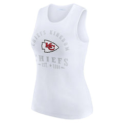 Kansas City Chiefs WEAR by Erin Andrews Women's Ribbed Graphic Tank Top - White Tops