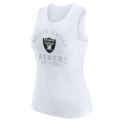 Las Vegas Raiders WEAR by Erin Andrews Women's Ribbed Graphic Tank Top - White Tops