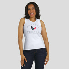 Houston Texans WEAR by Erin Andrews Women's Ribbed Graphic Tank Top - White Tops