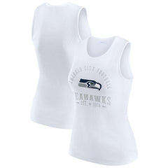 Seattle Seahawks WEAR by Erin Andrews Women's Ribbed Graphic Tank Top - White Tops