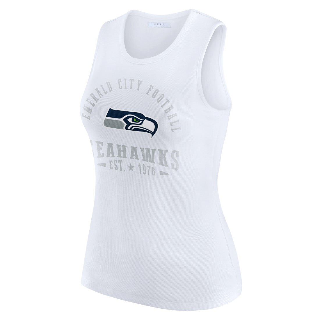 Seattle Seahawks WEAR by Erin Andrews Women's Ribbed Graphic Tank Top - White Tops