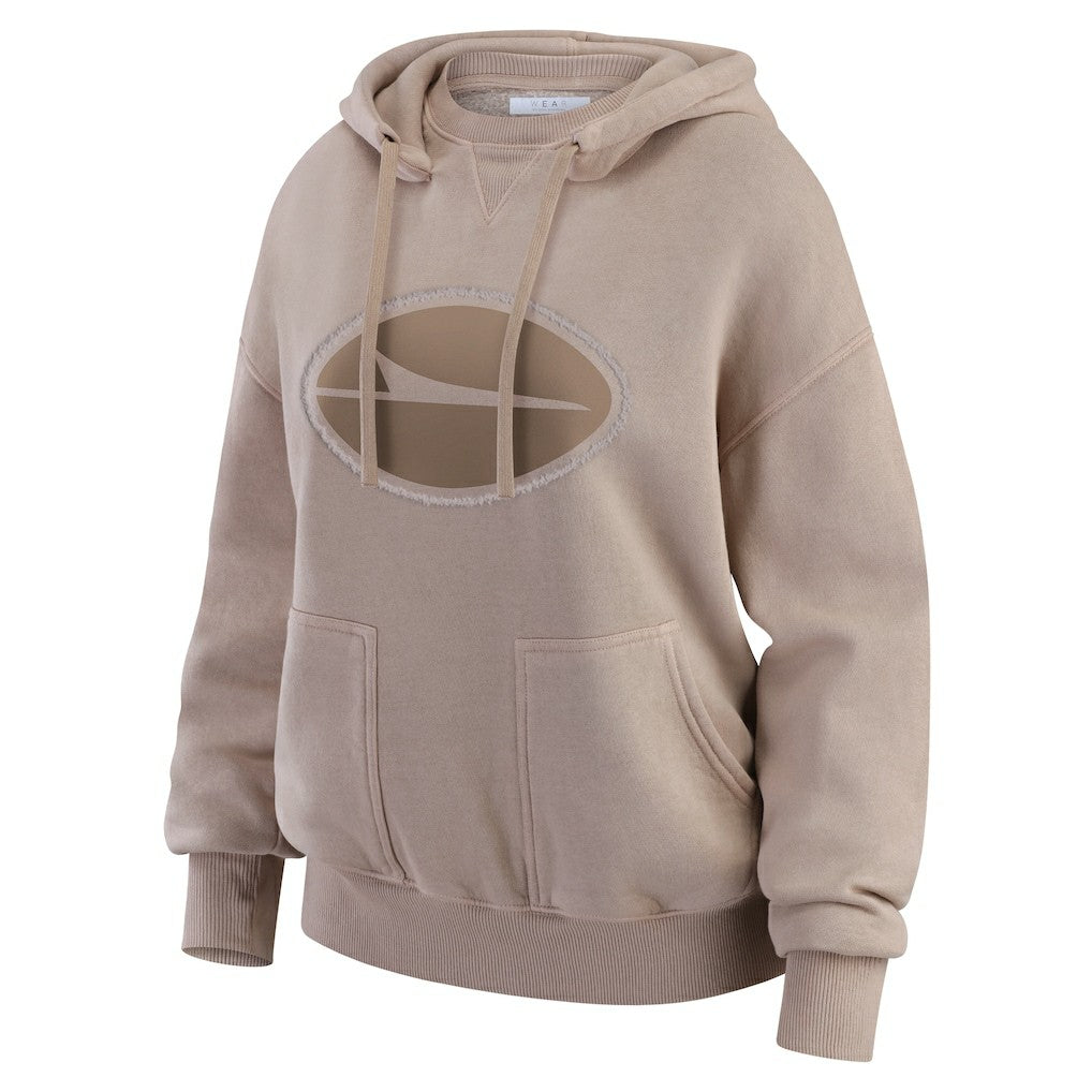 New York Jets WEAR by Erin Andrews Women's Washed Pullover Crewdie - Tan Pullover