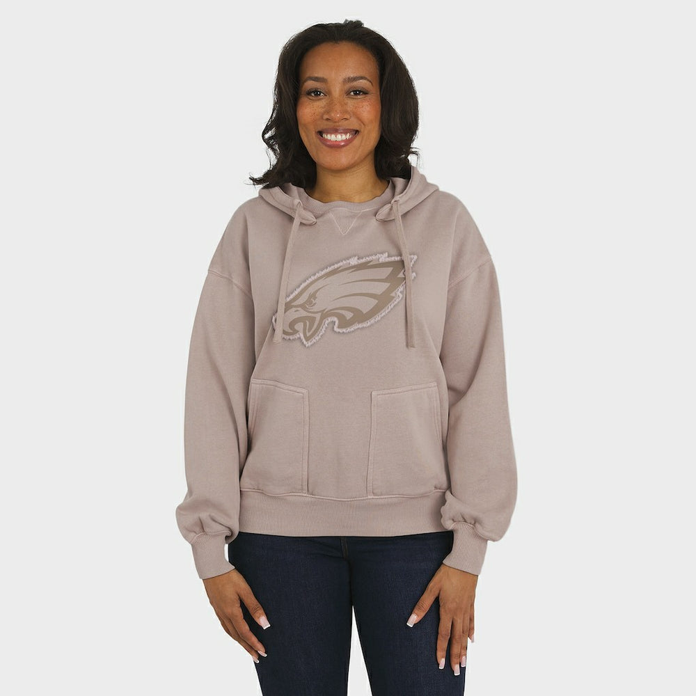 Philadelphia Eagles WEAR by Erin Andrews Women's Washed Pullover Crewdie - Tan Pullover