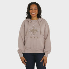 New Orleans Saints WEAR by Erin Andrews Women's Washed Pullover Crewdie - Tan Pullover