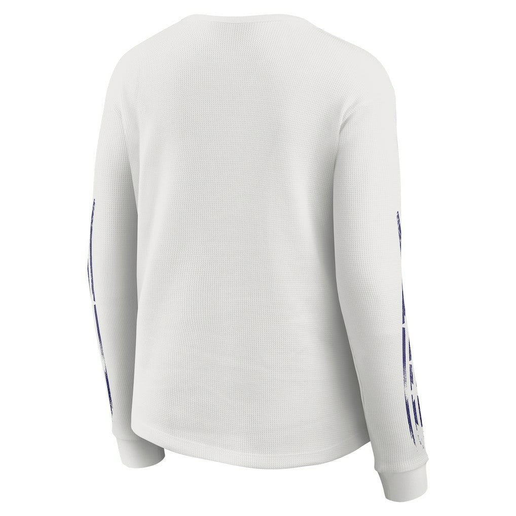 Baltimore Ravens WEAR by Erin Andrews Women's Graphic Waffle Long-Sleeve T-Shirt - White T-shirts