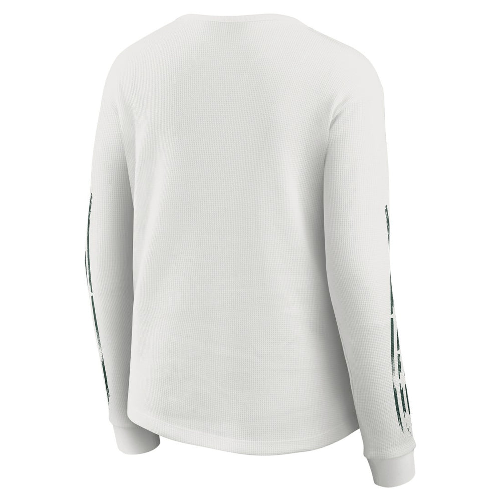 Green Bay Packers WEAR by Erin Andrews Women's Graphic Waffle Long-Sleeve T-Shirt - White T-shirts