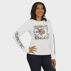 Cincinnati Bengals WEAR by Erin Andrews Women's Graphic Waffle Long-Sleeve T-Shirt - White T-shirts