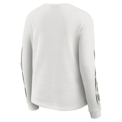 Cleveland Browns WEAR by Erin Andrews Women's Graphic Waffle Long-Sleeve T-Shirt - White T-shirts