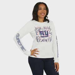 New York Giants WEAR by Erin Andrews Women's Graphic Waffle Long-Sleeve T-Shirt - White T-shirts