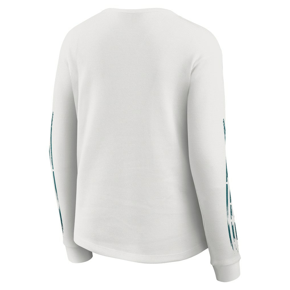Philadelphia Eagles WEAR by Erin Andrews Women's Graphic Waffle Long-Sleeve T-Shirt - White T-shirts