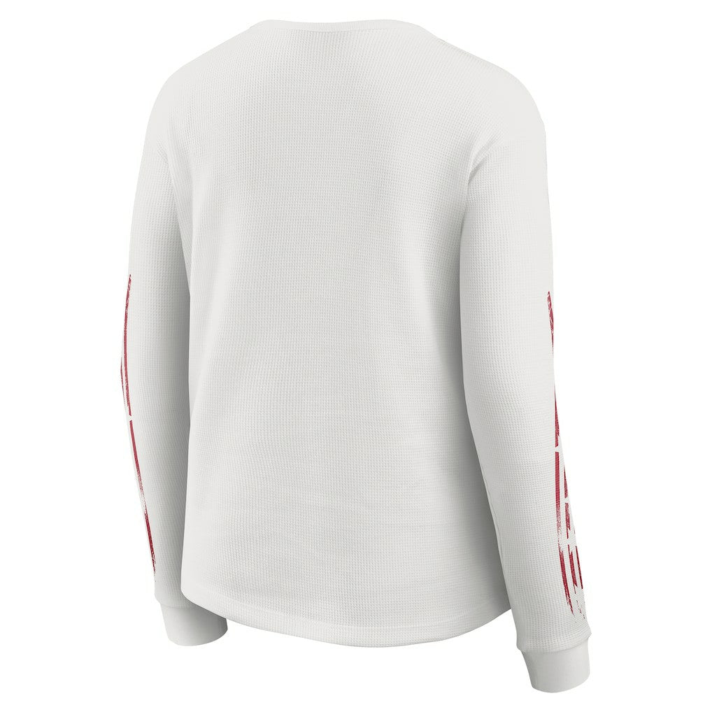 San Francisco 49ers WEAR by Erin Andrews Women's Graphic Waffle Long-Sleeve T-Shirt - White T-shirts