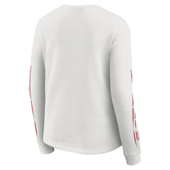 San Francisco 49ers WEAR by Erin Andrews Women's Graphic Waffle Long-Sleeve T-Shirt - White T-shirts