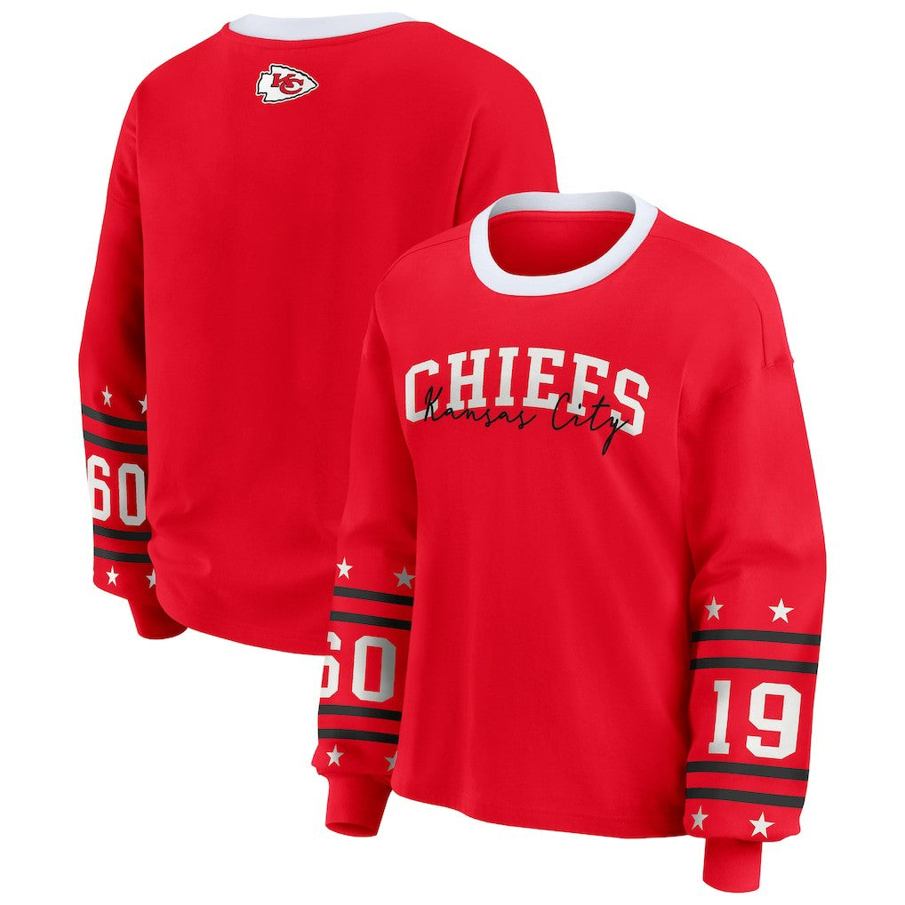 Kansas City Chiefs WEAR by Erin Andrews Women's Sport Long-Sleeve T-Shirt - Red T-shirts