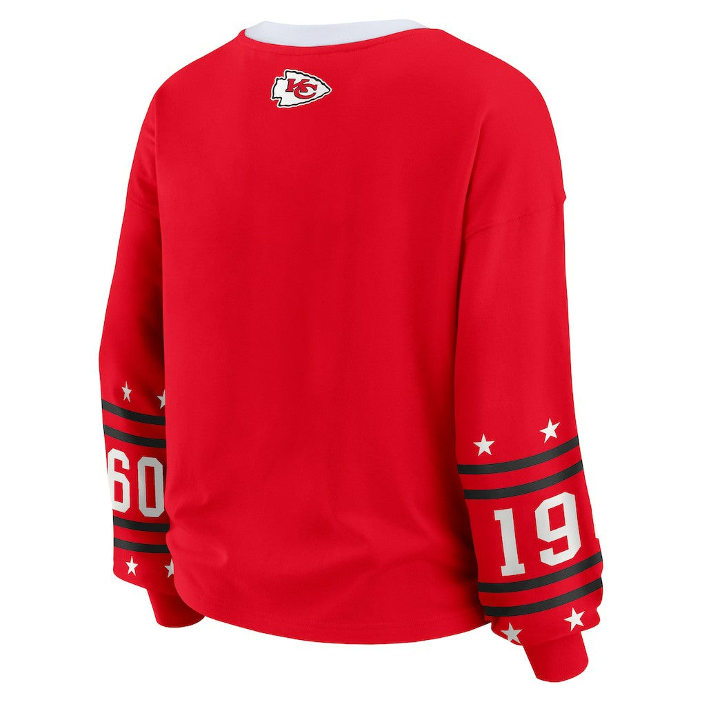 Kansas City Chiefs WEAR by Erin Andrews Women's Sport Long-Sleeve T-Shirt - Red T-shirts