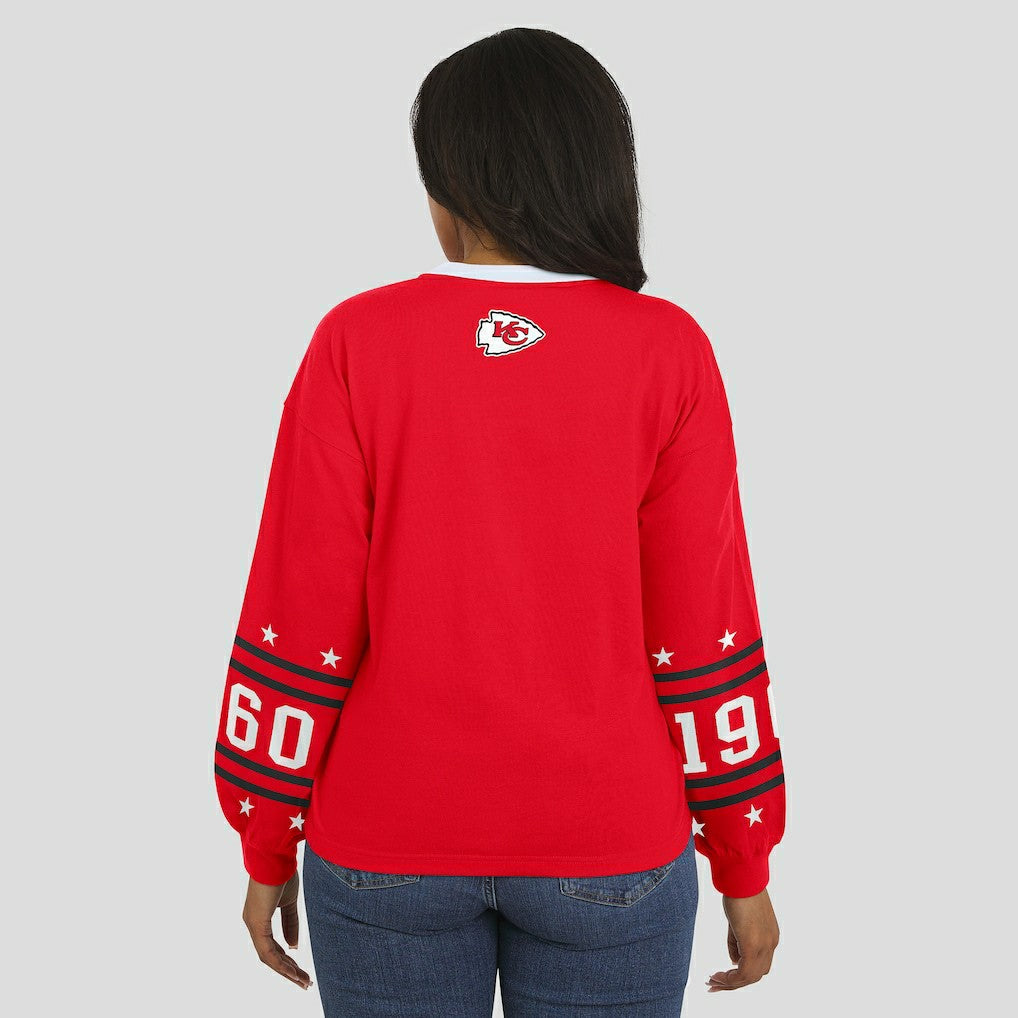 Kansas City Chiefs WEAR by Erin Andrews Women's Sport Long-Sleeve T-Shirt - Red T-shirts